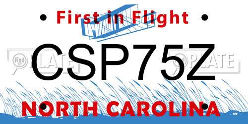 CSP75Z North Carolina License Plate