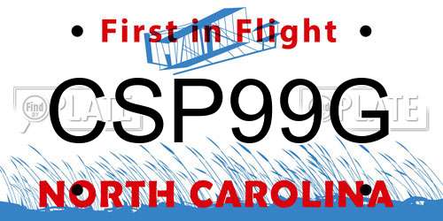 CSP99G North Carolina License Plate