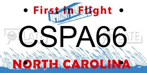 CSPA66 North Carolina License Plate