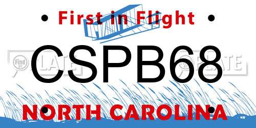 CSPB68 North Carolina License Plate