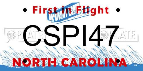 CSPI47 North Carolina License Plate