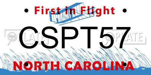 CSPT57 North Carolina License Plate