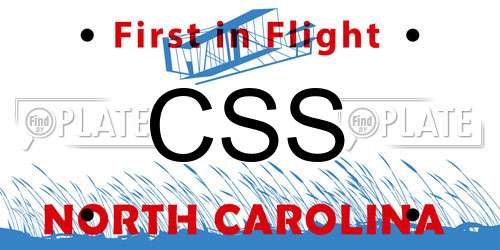 CSS North Carolina License Plate