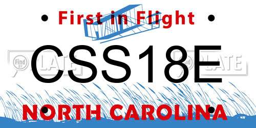 CSS18E North Carolina License Plate