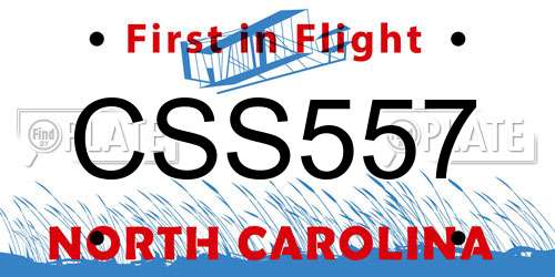 CSS557 North Carolina License Plate