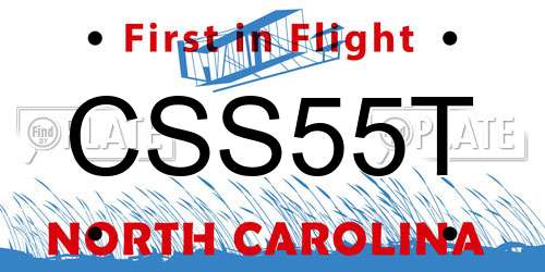 CSS55T North Carolina License Plate