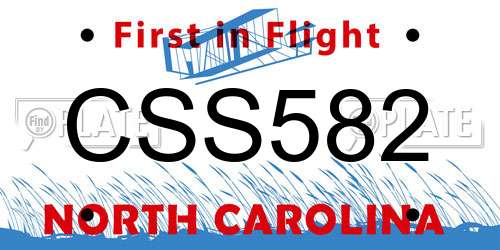 CSS582 North Carolina License Plate