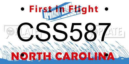 CSS587 North Carolina License Plate