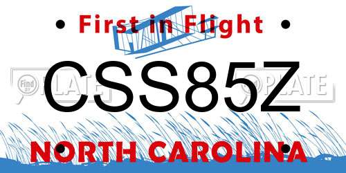 CSS85Z North Carolina License Plate