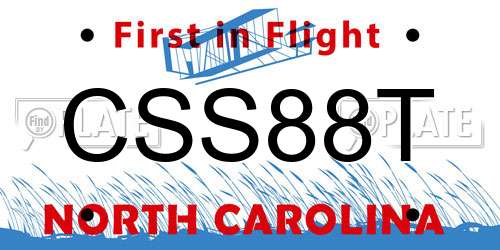 CSS88T North Carolina License Plate