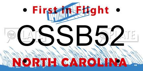 CSSB52 North Carolina License Plate