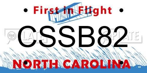 CSSB82 North Carolina License Plate