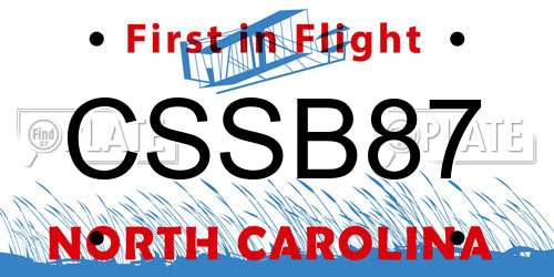 CSSB87 North Carolina License Plate