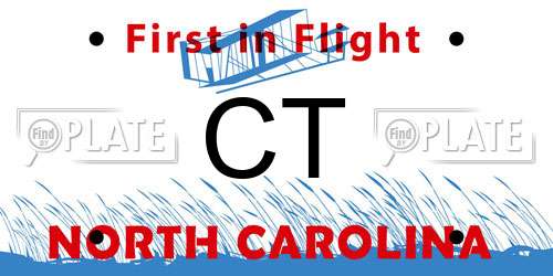 CT North Carolina License Plate