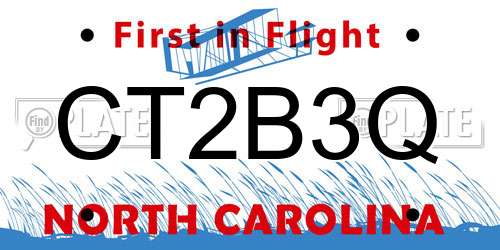 CT2B3Q North Carolina License Plate