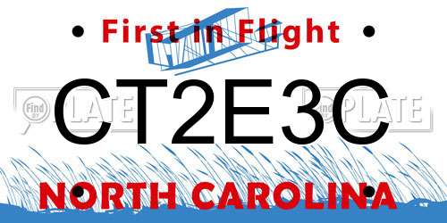 CT2E3C North Carolina License Plate