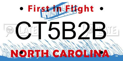 CT5B2B North Carolina License Plate
