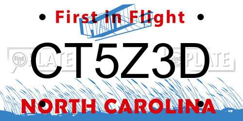 CT5Z3D North Carolina License Plate