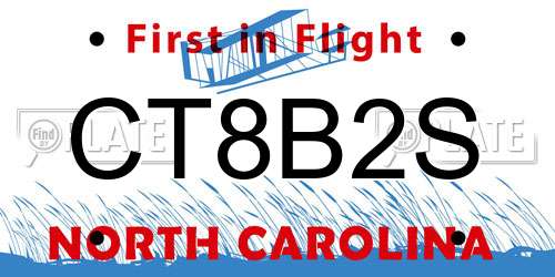 CT8B2S North Carolina License Plate