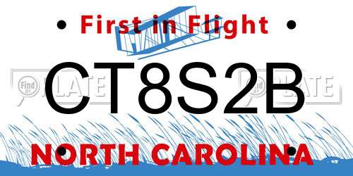 CT8S2B North Carolina License Plate