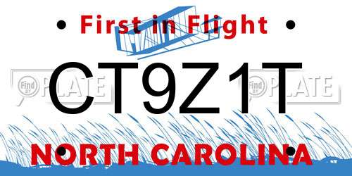 CT9Z1T North Carolina License Plate