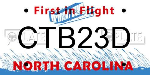 CTB23D North Carolina License Plate