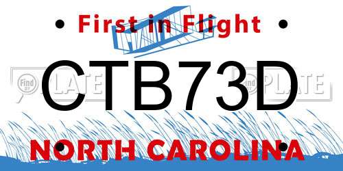 CTB73D North Carolina License Plate