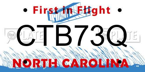 CTB73Q North Carolina License Plate