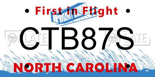 CTB87S North Carolina License Plate