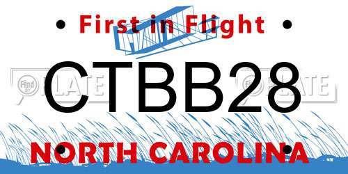 CTBB28 North Carolina License Plate