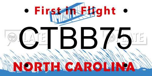 CTBB75 North Carolina License Plate