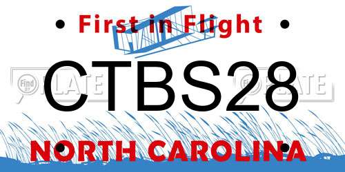 CTBS28 North Carolina License Plate