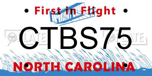 CTBS75 North Carolina License Plate