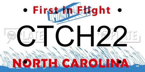 CTCH22 North Carolina License Plate