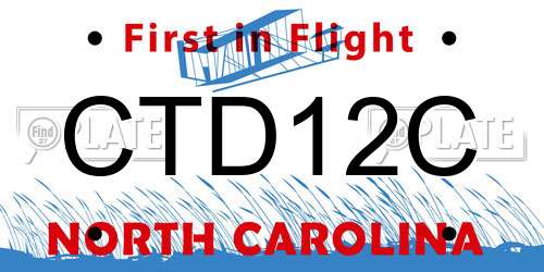 CTD12C North Carolina License Plate