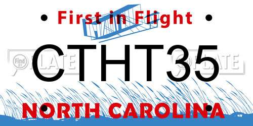 CTHT35 North Carolina License Plate