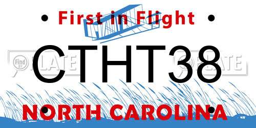 CTHT38 North Carolina License Plate