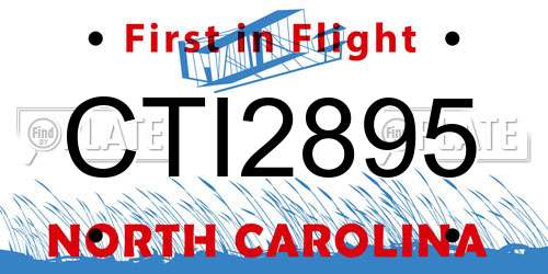 CTI2895 North Carolina License Plate