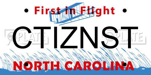 CTIZNST North Carolina License Plate