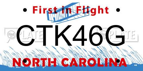 CTK46G North Carolina License Plate