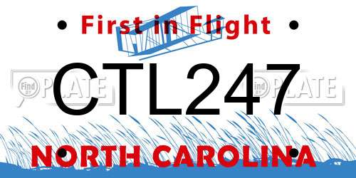 CTL247 North Carolina License Plate