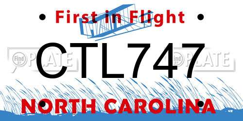 CTL747 North Carolina License Plate