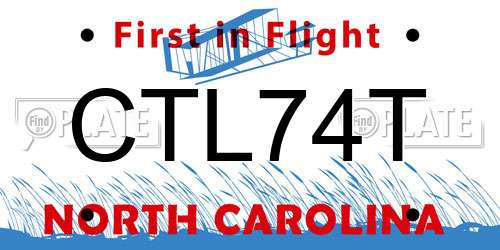 CTL74T North Carolina License Plate