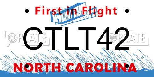 CTLT42 North Carolina License Plate