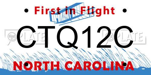 CTQ12C North Carolina License Plate