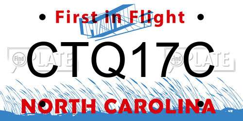 CTQ17C North Carolina License Plate