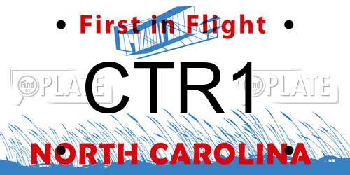 CTR1 North Carolina License Plate