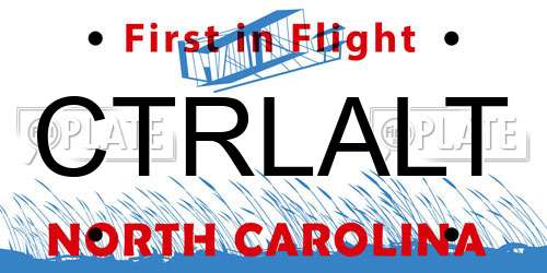 CTRLALT North Carolina License Plate