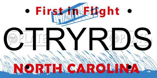 CTRYRDS North Carolina License Plate