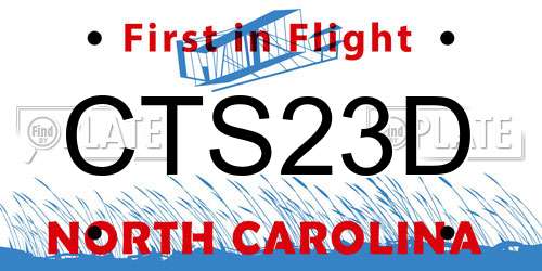 CTS23D North Carolina License Plate